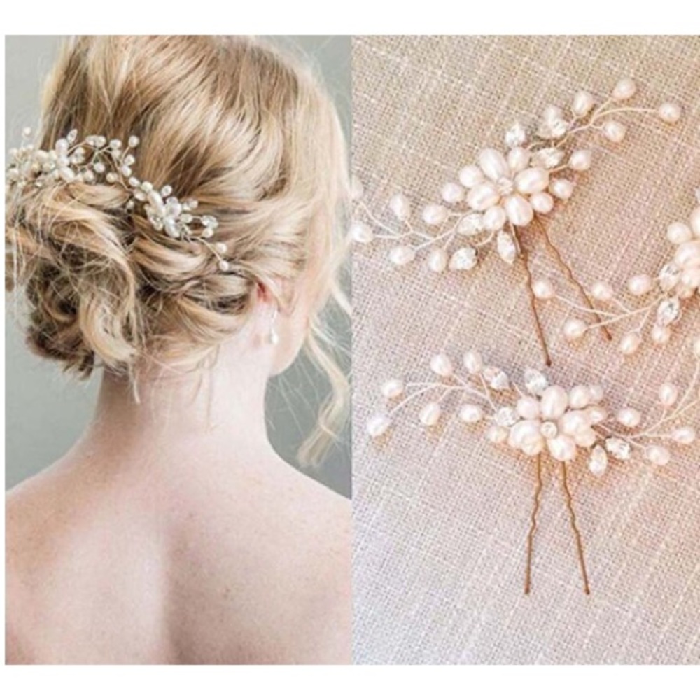 Bridal wedding pearl hair pins
